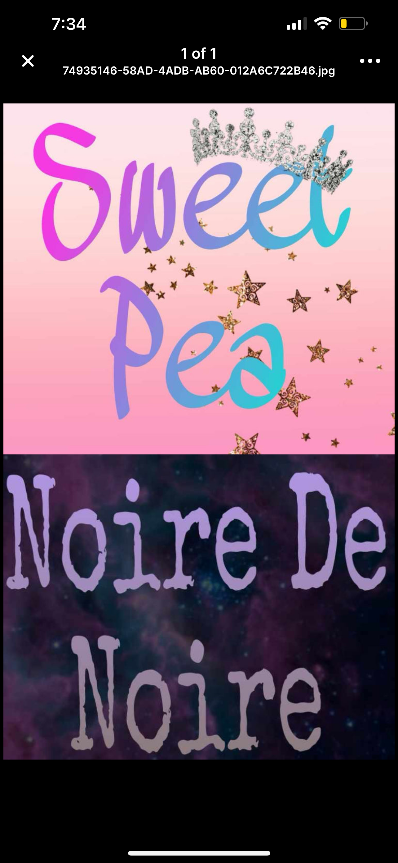Sweet Pea v Noire De Noire